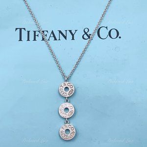 Auth Tiffany & Co Triple Circle Pendant Necklace